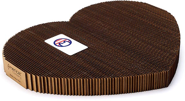 Photo of a heart shaped Americat Company Cat Scratcher Pad