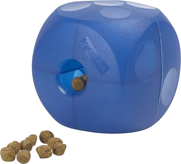 Photo of a blue Kruuse Buster Soft Cube Feeder