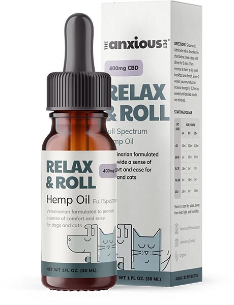 Photo of a bottle of Organic Hemp Oil for dogs