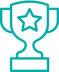 Illustrated turquoise trophy icon