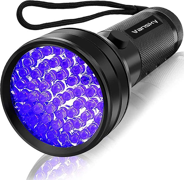 Photo of a UV Flashlight Pet Urine Detector