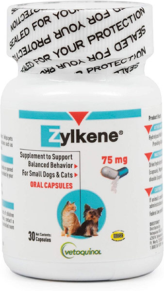 Photo of a bottle of 75mg Vetoquinol Zylkene